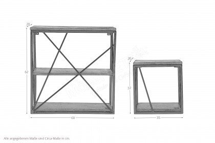 Nest Shelf von Tom Tailor - Hängeregal 2er Set Mango natur/ Metall schwarz