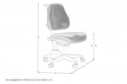 VERTO study chair von FLEXA - ergonomischer Kinderdrehstuhl rose