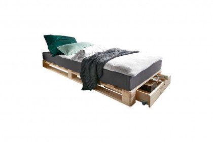 Palettenbett von Infanskids - Bett mit Rollschubkasten Kiefer natur