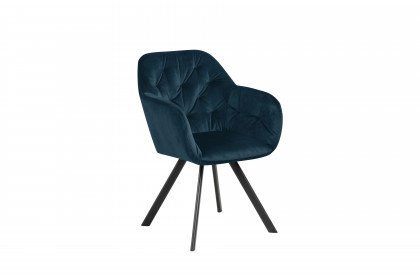 Lola von AC Design - Polsterstuhl mit blauem Bezug