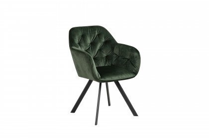 Lola von AC Design - Polsterstuhl dunkelgrün/ schwarz