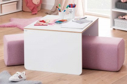 Fritzi von PAIDI - Kindersitzgruppe: Tisch/ Pult & 2 Sitzkissen rosa