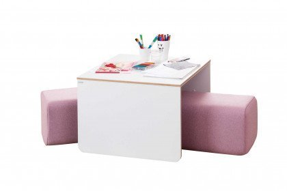 Fritzi von PAIDI - Kindersitzgruppe: Tisch/ Pult & 2 Sitzkissen rosa