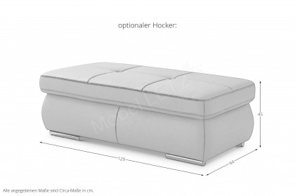 PN-IN16012 von Polinova - Ledersofa Variante links greystone