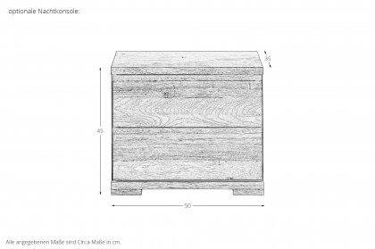 Astoria von Nature Living - Holzbett Wildeiche mit geradem Kopfteil