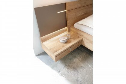 Cubo von Thielemeyer - Schlafzimmerschrank & Bettanlage Eiche - Lack silber