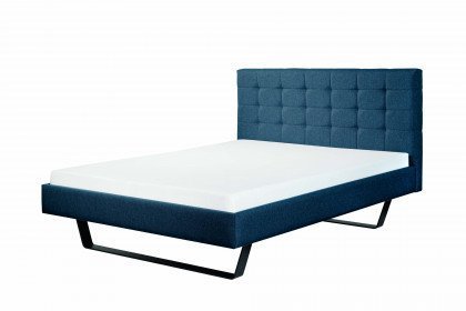 taviano fano von Modular - Bett mit Polsterkopfteil in Stahlblau