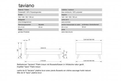 taviano lazio von Modular - Polsterbett mit Kopfteil lazio in Braun