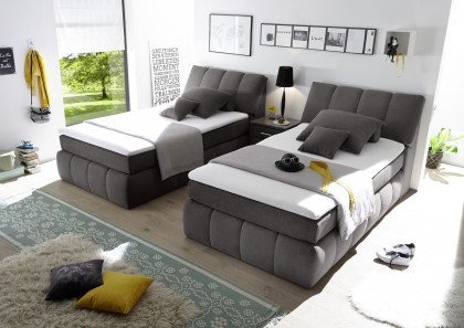 Toledo von ED-Lifestyle - Boxspringbett-Duo grau-dark grey
