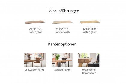 Das Tischsystem von Wohnglücklich - Tisch Wildeiche natur, mit Baumkanten