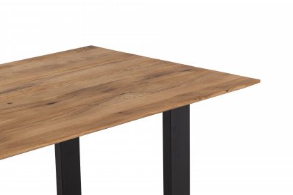 Das Tischsystem von Wohnglücklich - Esstisch Eiche & Stahl schwarz