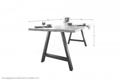 Das Tischsystem von Wohnglücklich - Tisch Wildeiche/ A-Gestell
