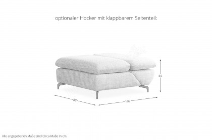 15278 Taoo von Willi Schillig - Ledersofa Ausführung rechts kurkuma