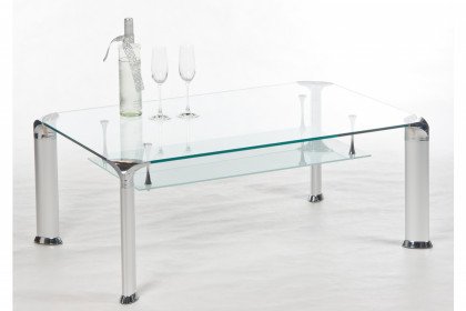 Alberto von Stolkom - Couchtisch Klarglas/ Aluminium