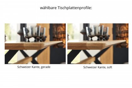 Tisch 452 von Wöstmann - Esstisch in Wildeiche soft gebürstet & Metall carbon