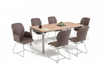 ET524/ Kaiana von Gwinner S-Design - Essgruppe mit Auszugstisch und 6 Stühlen