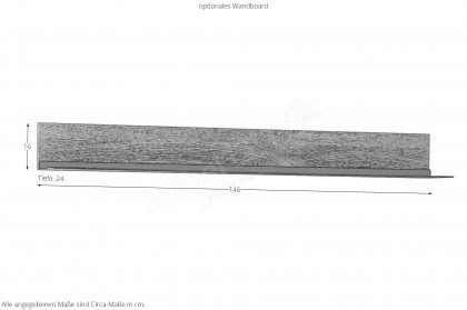 WM 2140 von Wöstmann - Wohnwand 0001 Eiche/ carbonfarbiges Metall