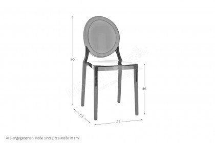 Lafayette-dining von Akante - Stuhl in getöntem Grau