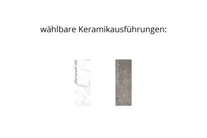 Impulsion von Akante - Esszimmertisch mit Keramik in Zementgrau, ausziehbar