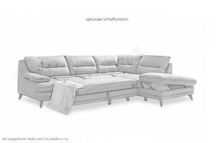 Bologna von COTTA - Ecksofa Ausführung rechts brown