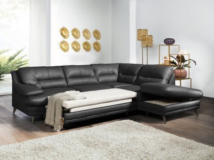 Bologna von COTTA - Ledergarnitur rechts schwarz