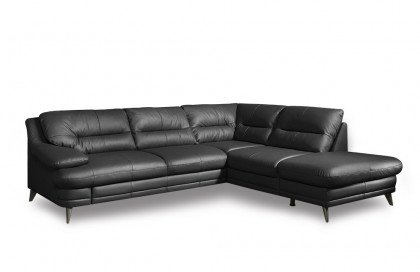 Bologna von COTTA - Ledergarnitur rechts schwarz