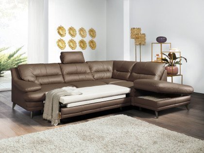 Bologna von COTTA - Ledersofa rechts cocoa