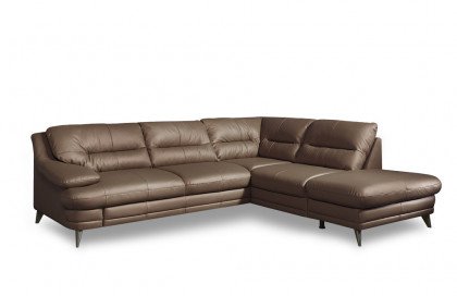 Bologna von COTTA - Ledersofa rechts cocoa