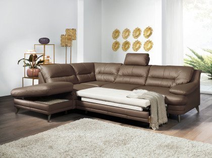 Bologna von COTTA - Ledersofa links cocoa