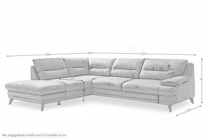 Bologna von COTTA - Eckcouch links bianco