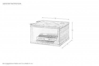 Concept-Line von BED BOX - Holzbett Wildeiche geölt mit gepolstertem Kopfteil