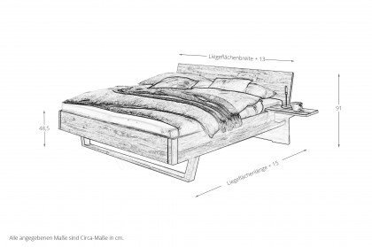 Concept-Line von BED BOX - Holzbett Wildeiche geölt mit Kopfteil aus Holz