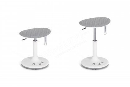 Sitness X Stool 20 von Topstar - grau-weißer Sitz-/ Stehhocker
