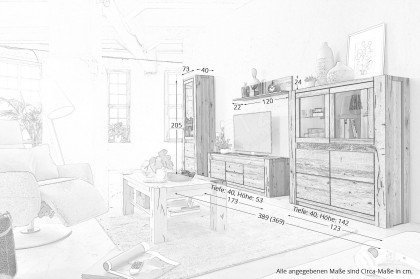 WZ-0484 von GK Möbelvertrieb - Wohnwand I aus Wildeiche