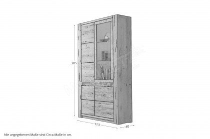 WZ-0484 von GK Möbelvertrieb - Vitrine II aus Wildeiche