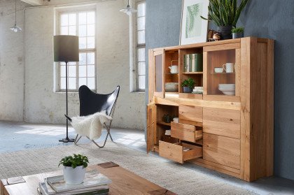 WZ-0484 von GK Möbelvertrieb - Highboard II aus Wildeiche