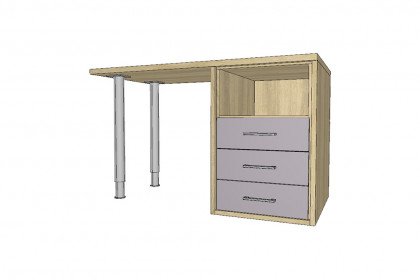 Achat von Priess - Schreibtisch mit Stauraum Eiche Sonoma - grau