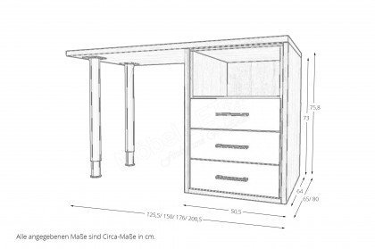 Achat von Priess - Schreibtisch mit Stauraum Eiche Sonoma - grau