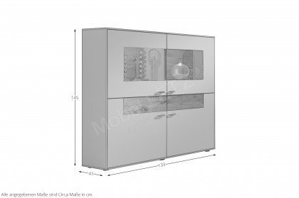 Media Concept von Gwinner - Highboard HB8-20 anthrazit/ Nussbaum