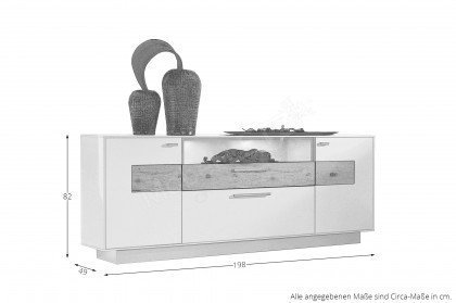 Media Concept von Gwinner - Sideboard SB4-13 weiß/ Balkeneiche
