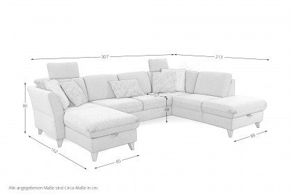 Trelleborg von Sit & More - XXL-Sofa Variante rechts mint