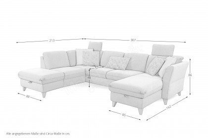 Trelleborg von Sit & More - XXL-Sofa Variante links mint