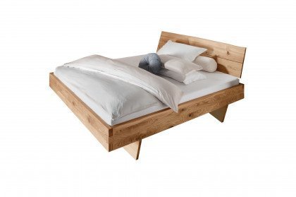 Navarra von Nature Living - Bett mit Schwebe-Holzunterbau Wildeiche
