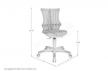 Sitness X Chair 20 von Topstar - Jugendschreibtischstuhl in Grau/ Weiß