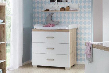 Hilja von Transland® - Wickeltisch 3S Bordeaux Eiche - kreideweiß