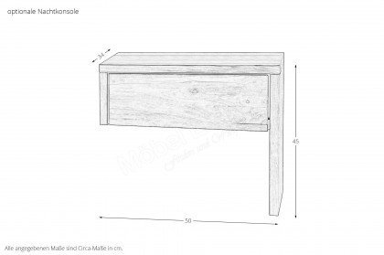 Redwood von Nature Living - Holzbett mit zweigeteiltem Kopfteil