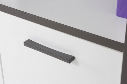Keflavik von Forte - Kufen-Schreibtisch modern weiß - grau