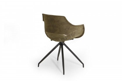 Reggae von BODAHL MØBLER - Stuhl drehbar mit olivem Microfaser-Bezug