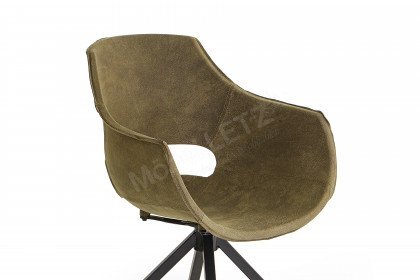 Reggae von BODAHL MØBLER - Stuhl drehbar mit olivem Microfaser-Bezug