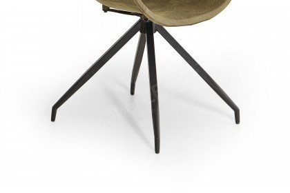 Reggae von BODAHL MØBLER - Stuhl drehbar mit olivem Microfaser-Bezug